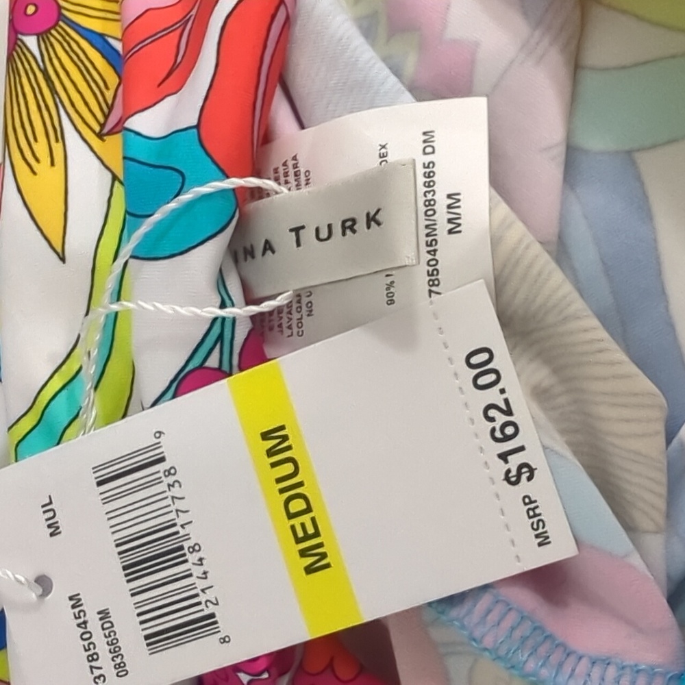TRINA TURK FONTAINE HIGH WAISTED COVERUP PANTS MEDIUM - Picture 7 of 7